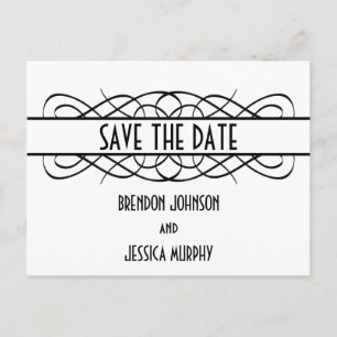 Ivory Deko Blühte Save the Date Postkarte
