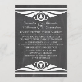 Ivory Deko Chalkboard Wedding Einladung