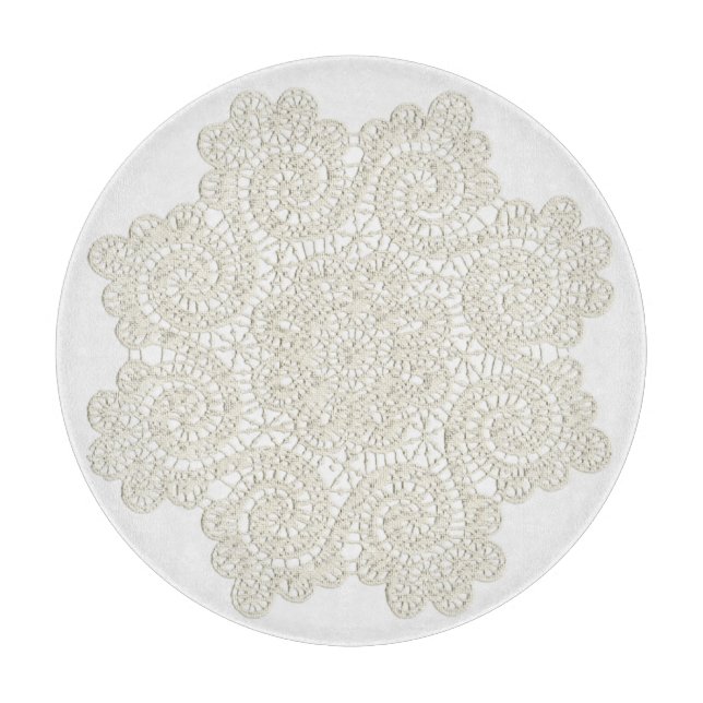 Ivory Doily Glass Schneidboard Schneidebrett (Vorderseite)