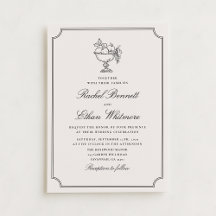 Ivory Double Frame Fruit Bowl Wedding Invitation