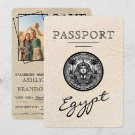 Ivory Egypt Passport Wedding Save the Date