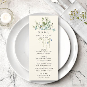 Ivory Elegant Fleur sauvage d'aquarelle Menu Maria