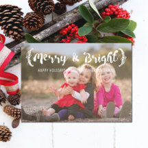 Ivory Elegant Sketched Merry & Bright Foto