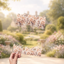 Ivory floral rose gold modern luxury clear wedding acryleinladungen
