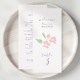 Ivory | Floral Wedding Table number Combo Flat Menükarte