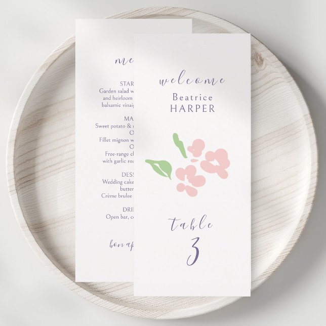 Ivory | Floral Wedding Table number Combo Flat  Menükarte (Von Creator hochgeladen)