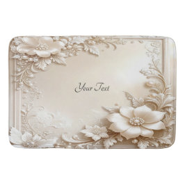 Ivory Flowers Bath Mat Badematte