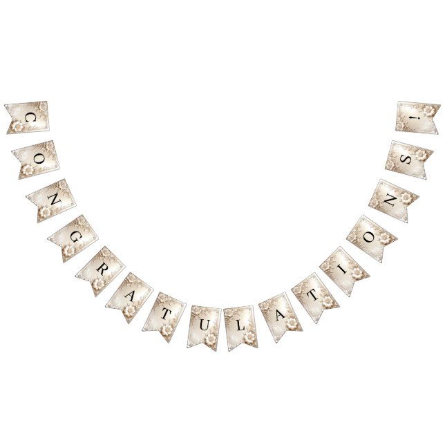 Ivory Flowers Bunting Flag Wimpelkette (Alle)