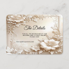 Ivory Flowers Detail Begleitkarte
