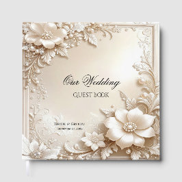 Ivory Flowers Guest Book Gästebuch