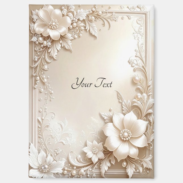 Ivory Flowers Magnet (Recto)