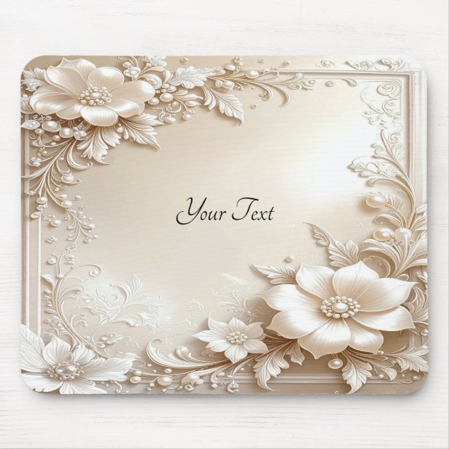 Ivory Flowers Mousepad (Vorne)