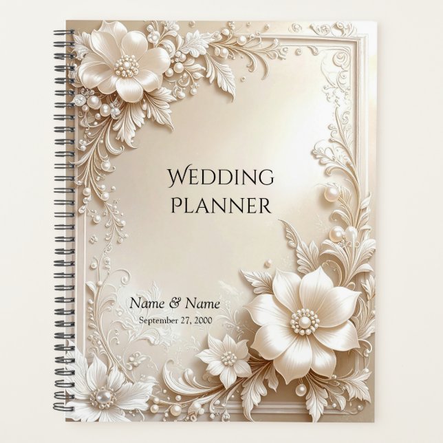 Ivory Flowers Planner Planer (Vorderseite)