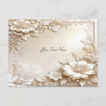 Ivory Flowers Postcard