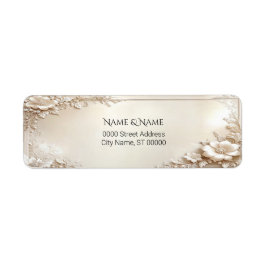 Ivory Flowers Return Address Label