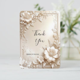 Ivory Flowers Thank You Card Dankeskarte