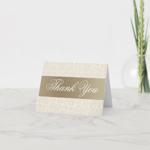 Ivory & Gold Danke-Card Dankeskarte