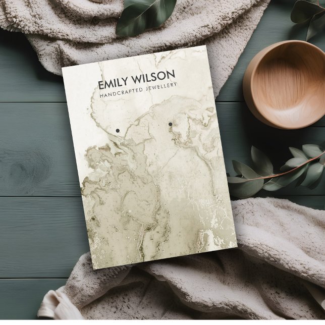 IVORY GOLD GRAY AGATE MARBLE EARRING DISPLAD-KARTE VISITENKARTE (Von Creator hochgeladen)