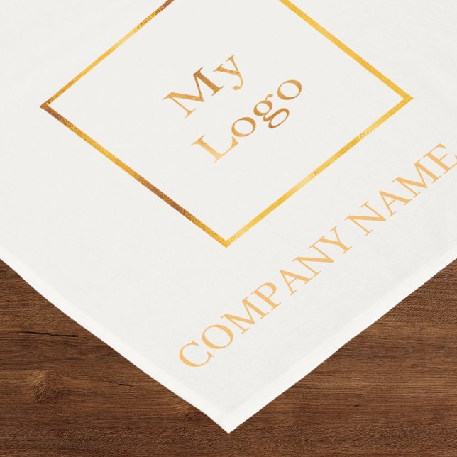 Ivory gold salon business logo kurzer tischläufer (Von Creator hochgeladen)