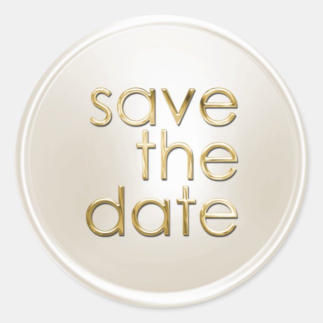 Ivory Gold Save the Date Umschlag Aufkleber (Vorderseite)