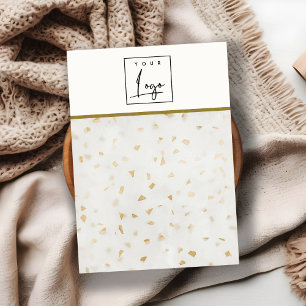 Ivory Gold Terrazzo Blank Juwelier-Logo Visitenkarte