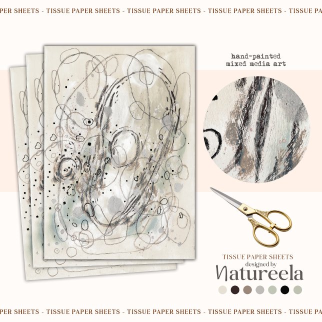 Ivory Gray Sand Abstract Decoupage Tissue Paper Seidenpapier (Von Creator hochgeladen)