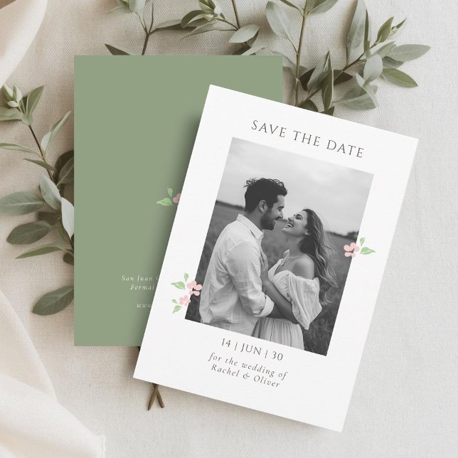Ivory & Green | Chic Floral Wedding Save the Date (Von Creator hochgeladen)