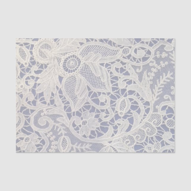 Ivory Lace Navy Blue Elegant Hochzeitsgeschenk Seidenpapier (Vorderseite)