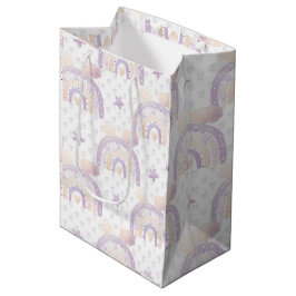 Ivory Lavender Boho Rainbow Baby Girl Shower Mittlere Geschenktüte