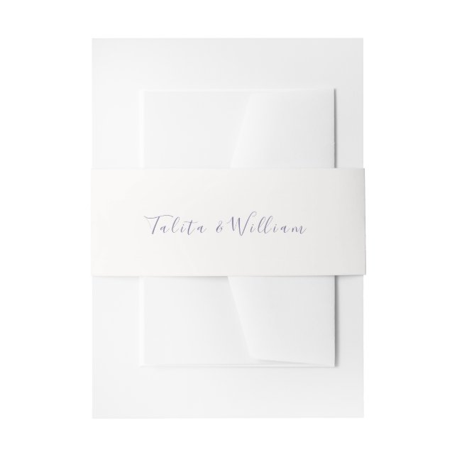 Ivory | Lavender Script Wedding Einladungsbanderole (Vorderseite Beispiel)