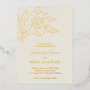 Ivory Line Art Floral Folieneinladung