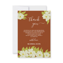 Ivory Magnolia Blume Rusty Wedding Dankeschön Kart