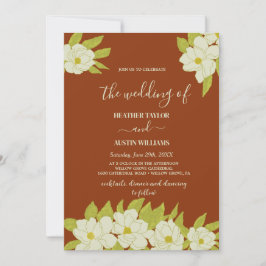Ivory Magnolia Blume Rusty Wedding Einladung