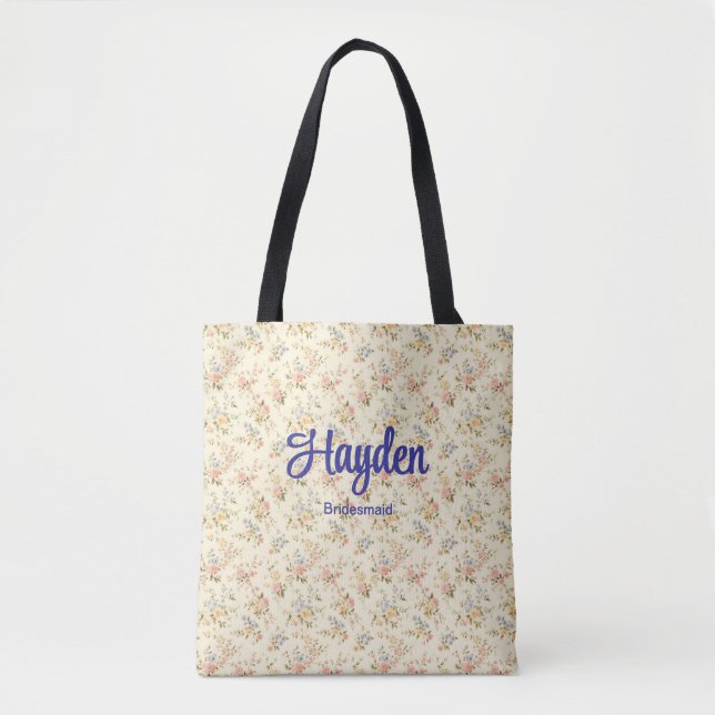 Ivory Mixed Bouquet Romantic Floral Wedding Party Tasche (Vorderseite)