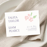 Ivory | Modern Minimal Floral Wedding<br><div class="desc">This chic and stylish 'no photo' wedding save the date announcement card features a contemporary set of lavender fonts,  against a soft ivory background,  alongside a blush watercolor flower illustration. Optional script text at the back. Variations of this design is available in the full collection.</div>