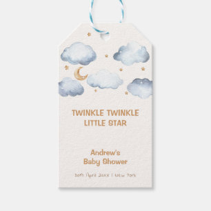 Ivory Moon Stars Twinkle Boy Baby Shower Geschenkanhänger