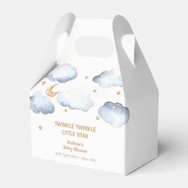 Ivory Moon Stars Twinkle Boy Baby Shower Geschenkschachtel (Vorderseite)