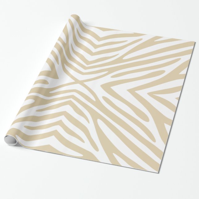 Ivory Neutral Zebra Geschenkpapier (Ungerollt)