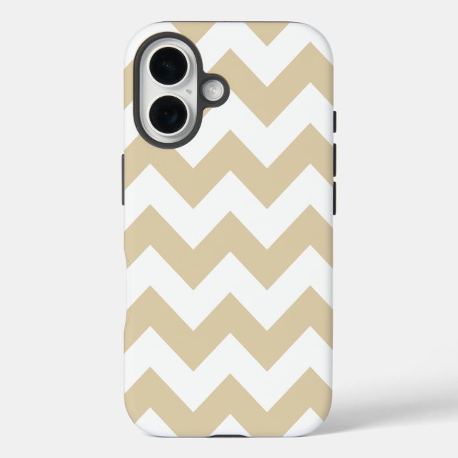 Ivory-neutrale Chevrons iPhone 16 Hülle (Rückseite)
