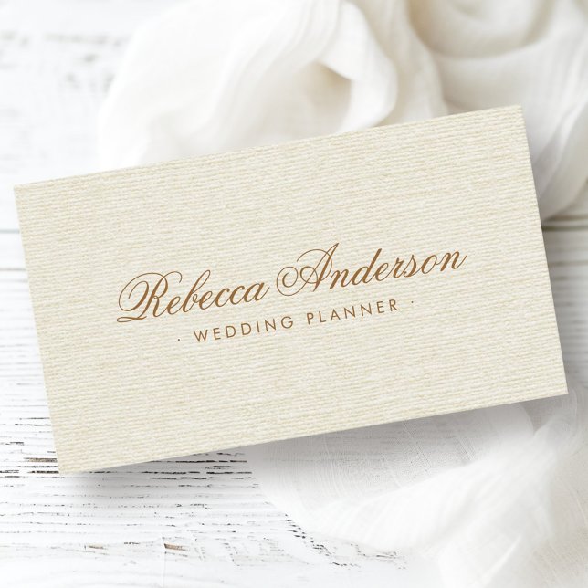 Ivory off-white linen chic trendige hübsche Drehbu Visitenkarte (Von Creator hochgeladen)