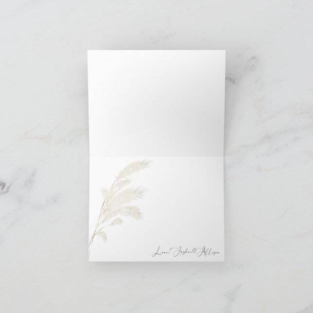 Ivory Pampas Grass Allison1 Dankeskarte (Innenseite)