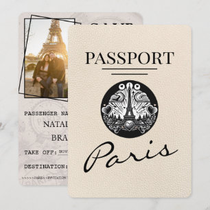 Ivory Paris Passport Save the Date