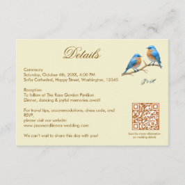 Ivory Pastel Lovebirds Romantische Bluebirds Hochz Begleitkarte