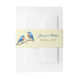 Ivory Pastel Lovebirds Romantische Bluebirds Hochz Einladungsbanderole