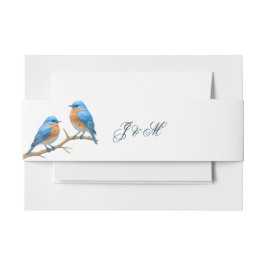 Ivory Pastel Lovebirds Romantische Bluebirds Hochz Einladungsbanderole