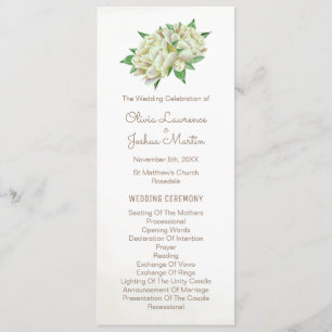 Ivory Peony Watercolor Blumenzeremonie Programm