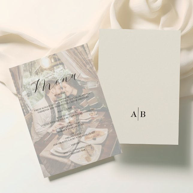 Ivory Photo Wedding Menükarte (Von Creator hochgeladen)