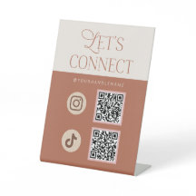 Ivory Pink Terracotta Let's Connect Social Media