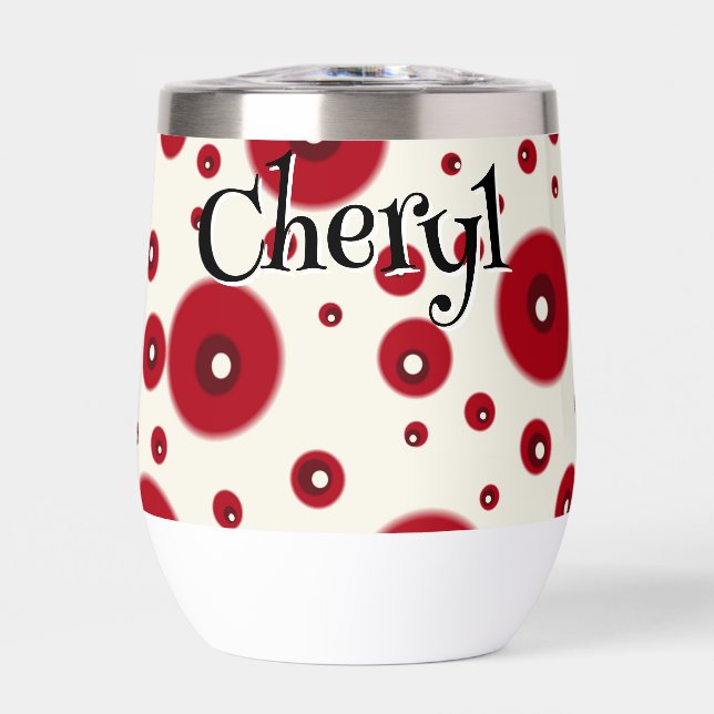 Ivory Red Dots Funky Whimsical Circle Pattern  (Vorderseite)