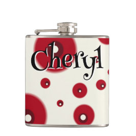 Ivory Red Dots Funky Whimsical Circle Pattern  Flachmann